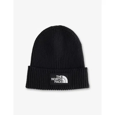 The North Face Black Beanie With Logo Patch In Black