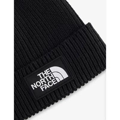 The North Face Black Beanie With Logo Patch In Black