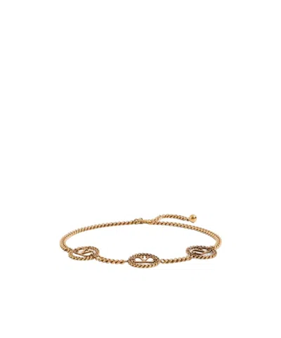 Valentino Vlogo Chain Belt In Brown