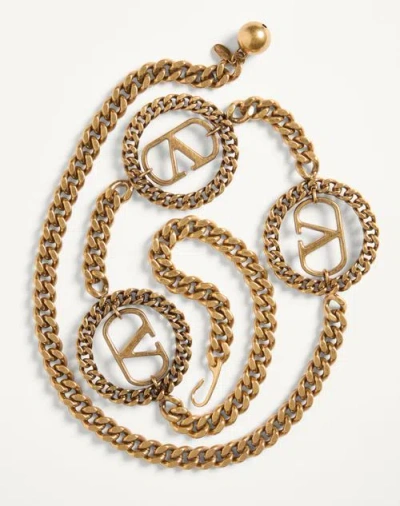 Valentino Vlogo Chain Belt In Brown