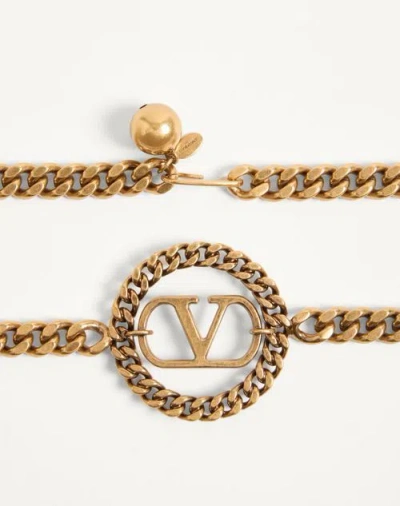 Valentino Vlogo Chain Belt In Brown