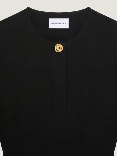 Givenchy Short-sleeve Patch-pocket Mini Cocoon Dress In Black