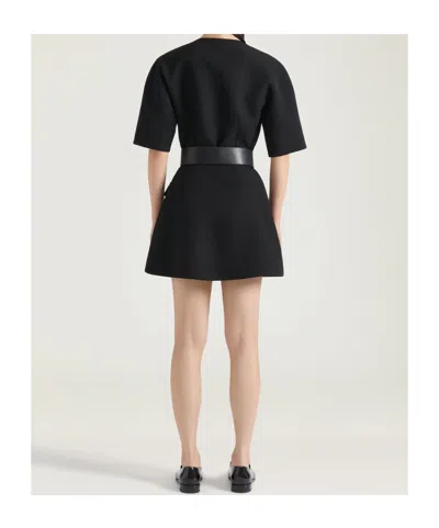 Givenchy Short-sleeve Patch-pocket Mini Cocoon Dress In Black