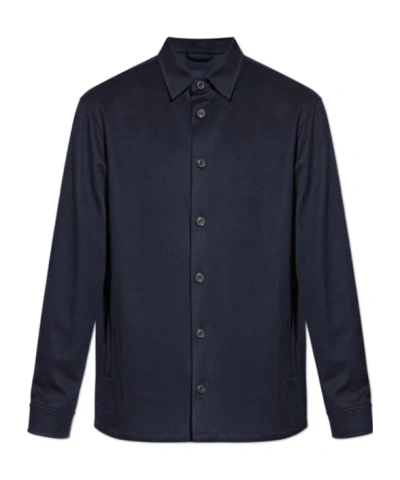 Paul & Shark Buttoned-up Overshirt In Blue