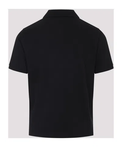 Saint Laurent Cassandre Polo Shirt In Black