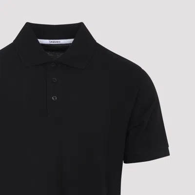 Saint Laurent Cassandre Polo Shirt In Black
