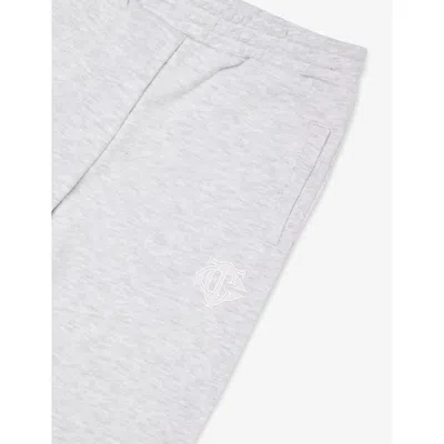 The Couture Club Greymarl Applique-logo Relaxed-fit Cotton-blend Jogging Bottoms 1 In Gray