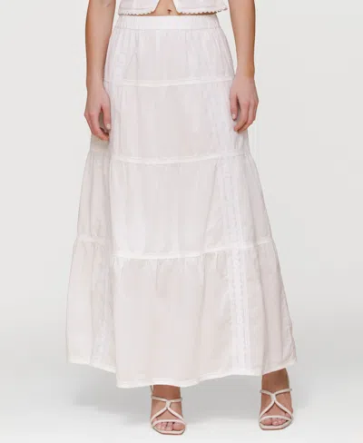 Avec Les Filles Women's Cotton Maxi Skirt In White