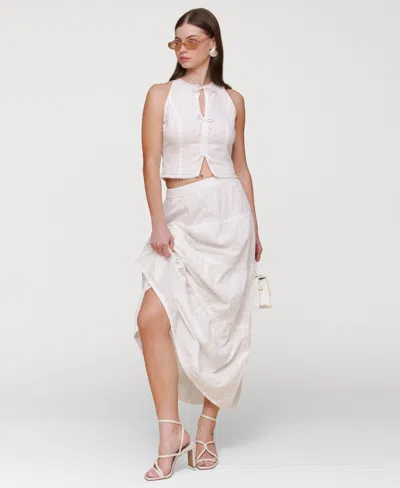 Avec Les Filles Women's Cotton Maxi Skirt In White