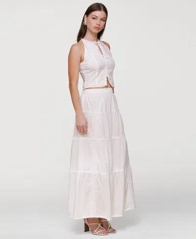 Avec Les Filles Women's Cotton Maxi Skirt In White