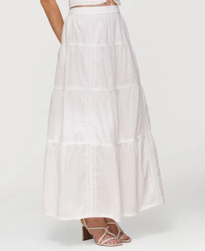 Avec Les Filles Women's Cotton Maxi Skirt In White