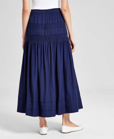 And Now This Women's Tie-waist Lace-inset Maxi Skirt, Exclusively At Macy's In Purple