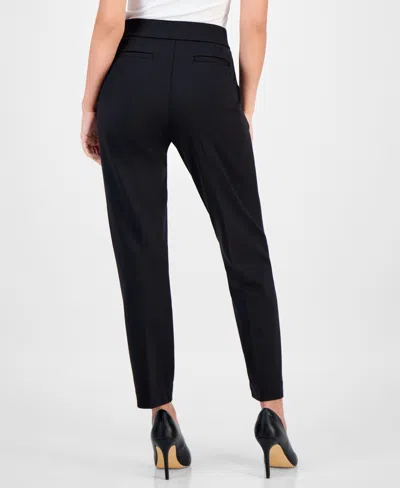 Ak Anne Klein Petite Pull-on Straight-leg Pants In Animal Print