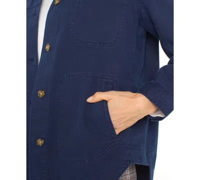 Liverpool Los Angeles Women's Button-front Shirt Jacket In Blue