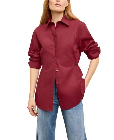 M.m.lafleur M. M.lafleur Cotton Poplin Bentley Al Fresco Shirt In Red