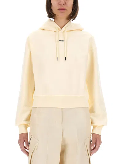 Jacquemus Cotton Hoodie In White