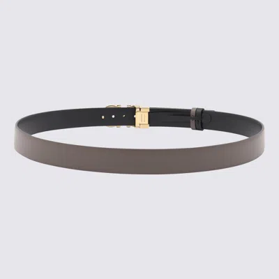 Ferragamo Adjustable Reversible Belt Gold-tone Buckle In Gray