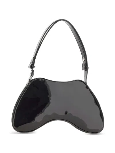 Diesel Play-glossy Shoulder Bag In Black