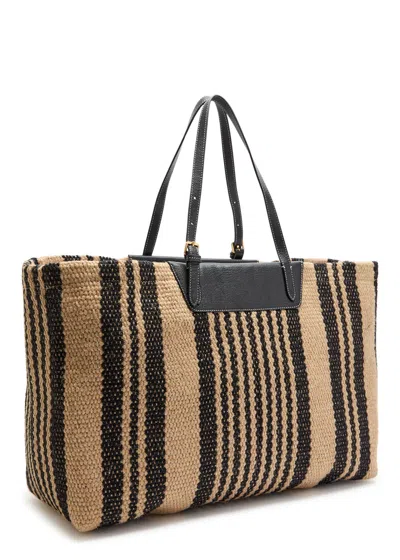Anya Hindmarch Logo Striped Woven Tote Bag In Multicolour