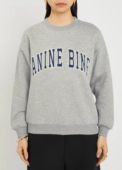 Anine Bing Ribbed Neck Sweatshirt Spencer In Gray