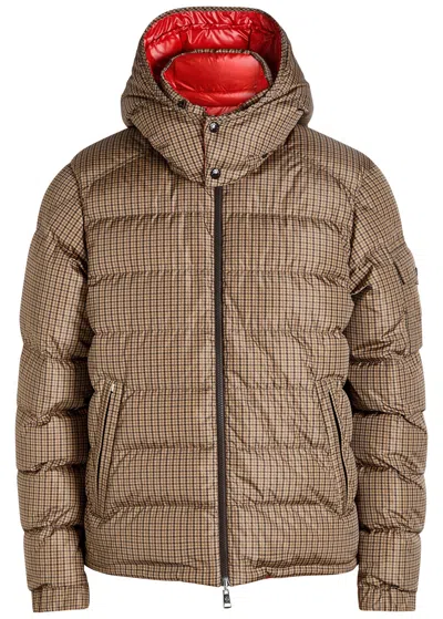 Moncler Jonage Houndstooth Nylon Down Jacket In Gray