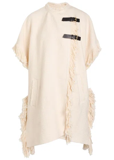 Isabel Marant Greya Bouclé Wrap Coat In Neutral