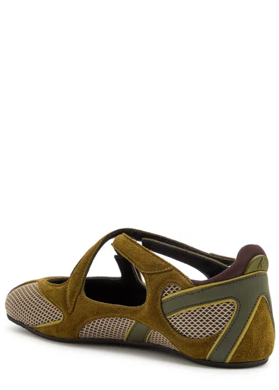 Attico Ballet Flats In Synthetic Fabric And Leather In Green