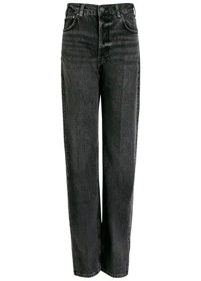 Anine Bing Roy Straight-leg Jeans In Black