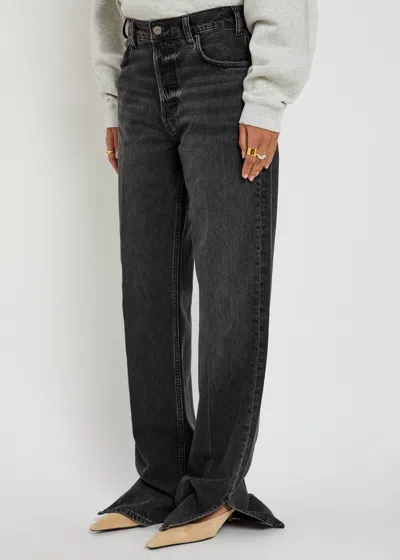 Anine Bing Roy Straight-leg Jeans In Black