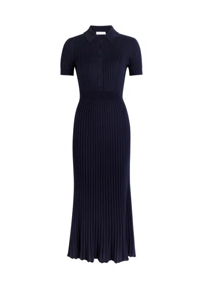 Gabriela Hearst Amor Knit Midi Dress In Dark Navy Cashmere Silk In Blue