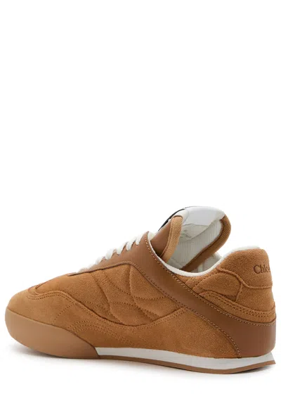 Chloé Kick Suede Leather Sneakers In Brown