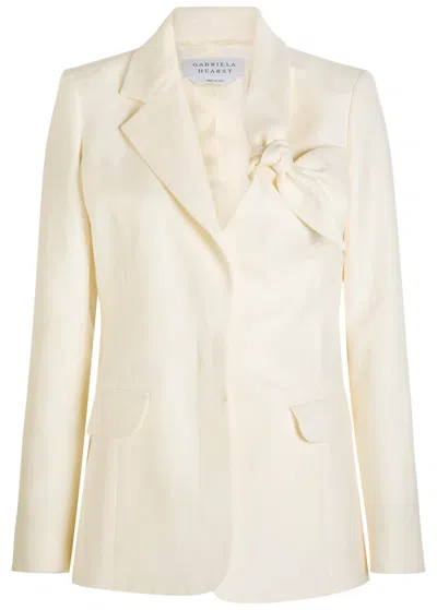 Gabriela Hearst Oslo Linen Blazer In White
