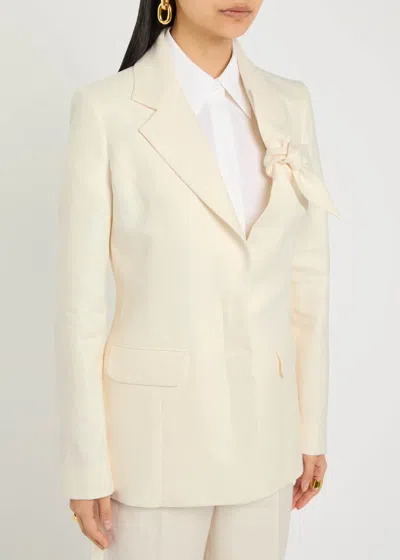 Gabriela Hearst Oslo Linen Blazer In White