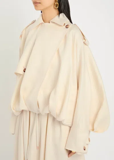 Gabriela Hearst Hunt Drawstring Linen Trench Jacket In Neutral