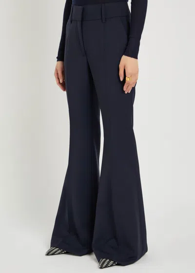 Gabriela Hearst Rhein Flared Wool Pants In Blue