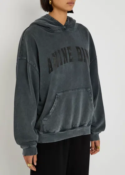 Anine Bing Oversized Grey Sweatshirt With Bold Branding And Relaxed Fit In Blue