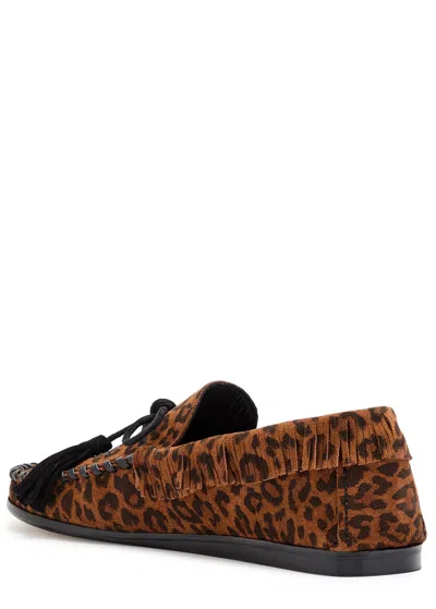 Isabel Marant Étoile Fitza Fringed Leopard Suede Loafers In Animal Print