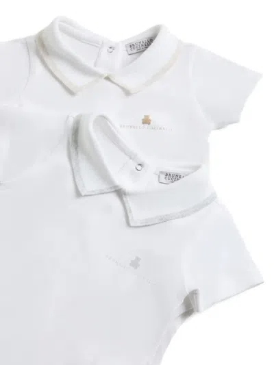 Brunello Cucinelli Baby Bernie 2-piece Bodysuit Set In White