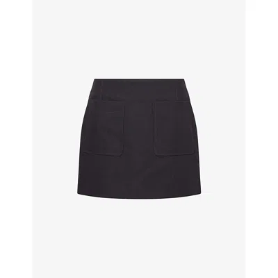 Bottega Veneta Minigonna In Misto Cotone Grafite Donna In Black