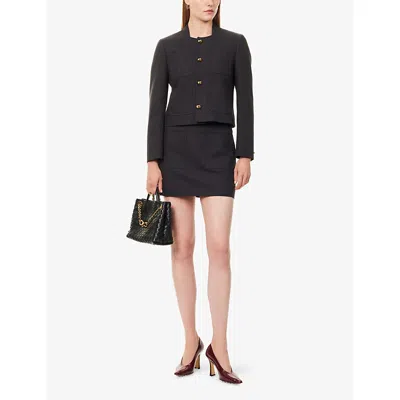 Bottega Veneta Minigonna In Misto Cotone Grafite Donna In Black