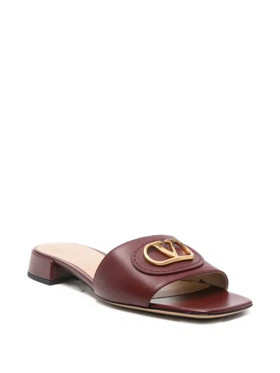 Valentino Garavani Vlogo Signature Slide Sandal In Brown