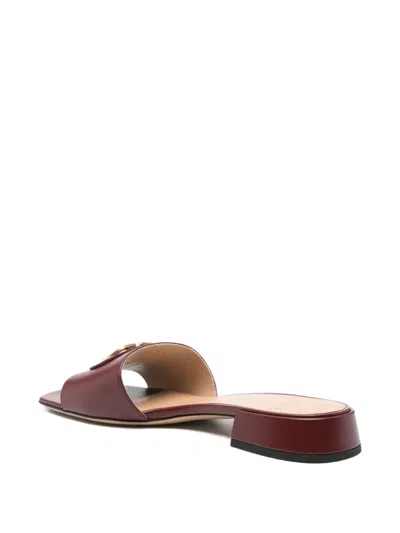 Valentino Garavani Vlogo Signature Slide Sandal In Brown