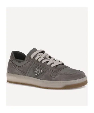 Prada Sneakers Downtown In Re-nylon And Gray Suede In Gray