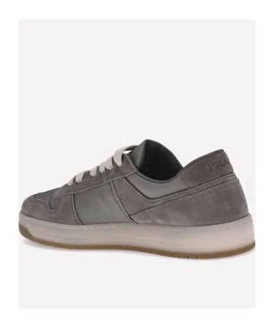 Prada Sneakers Downtown In Re-nylon And Gray Suede In Gray