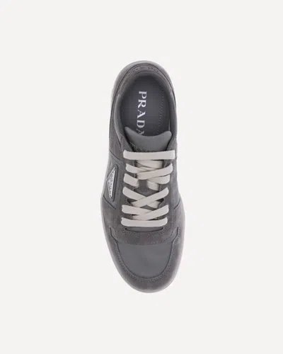 Prada Sneakers Downtown In Re-nylon And Gray Suede In Gray