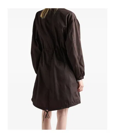 Prada Long Sleeve Windbreaker In Brown