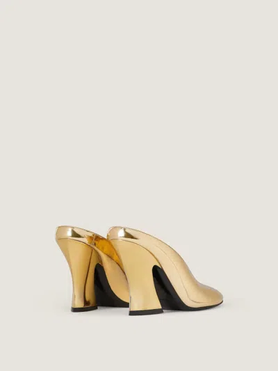Givenchy Mule With Sculpted Heel In Leather Mirror Effect In Gold