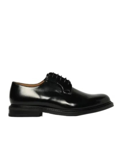 Church's Polished Black Leather Derby Shoes With Rounded Toe