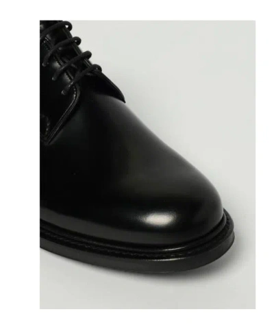 Church's Polished Black Leather Derby Shoes With Rounded Toe