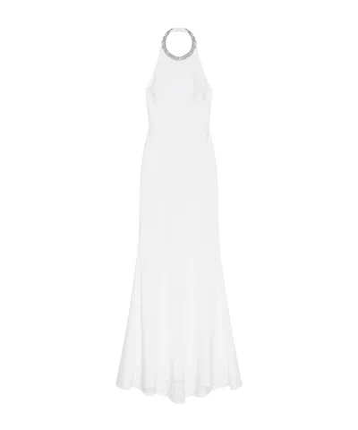 Givenchy Halter Neck Evening Dress With Crystals In White